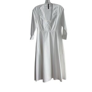MARIA GRACE Cotton Elegant White Dress in Size EU 42 / US 10 — NEW W/O TAGS
